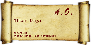 Alter Olga névjegykártya